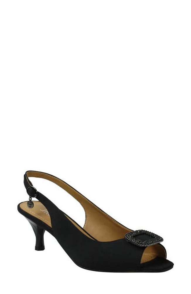 J. Renée Madeleina Slingback Sandal Black Satin at Nordstrom,