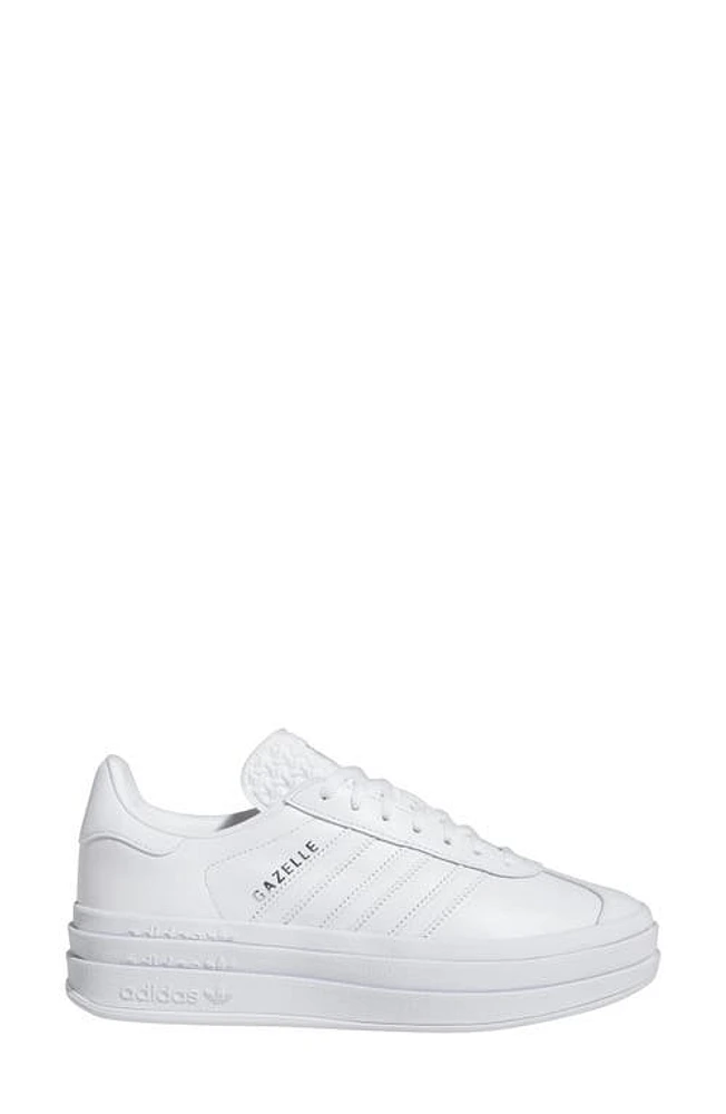 adidas Gazelle Bold Platform Sneaker White/White/White at Nordstrom,