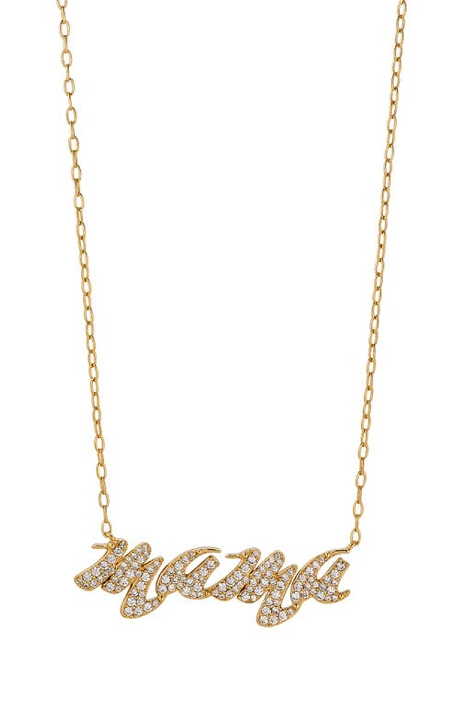 Nadri Pavé Cubic Zirconia Mama Pendant Necklace in Gold at Nordstrom