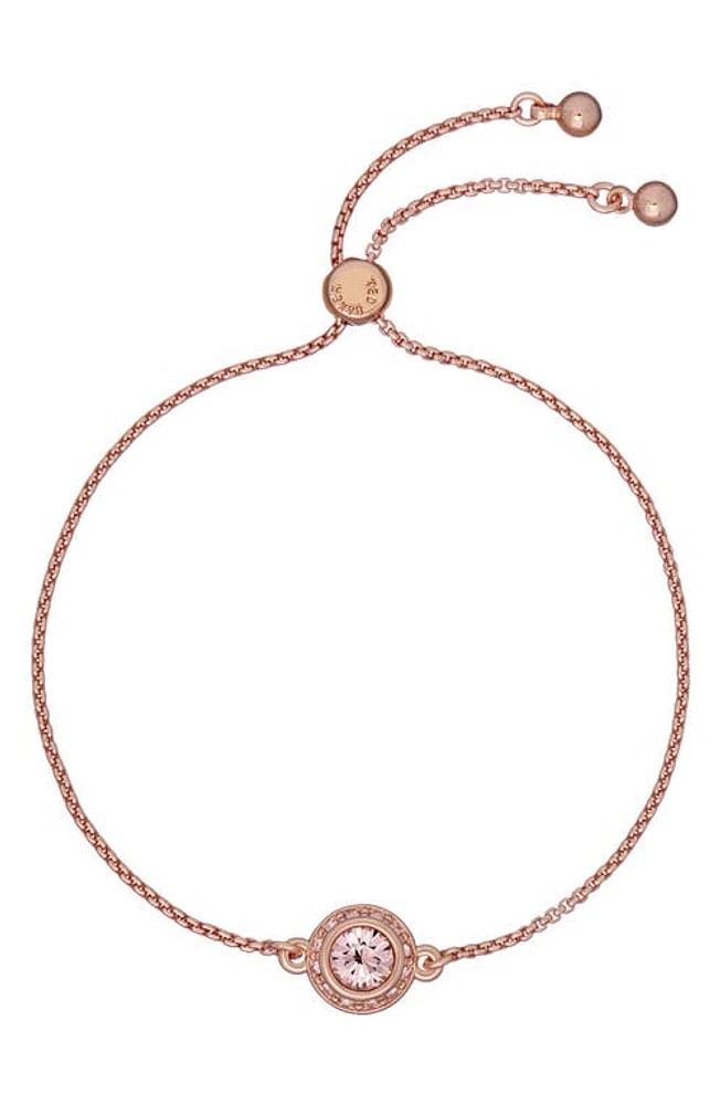 Ted Baker London Soleta Solitaire Crystal Slider Bracelet in Rose Gold Tone Vintage Rose at Nordstrom