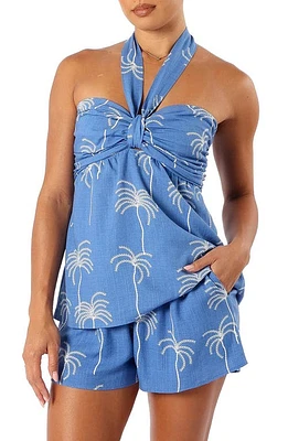 Petal & Pup Amira Halter Top Palm Print at Nordstrom,