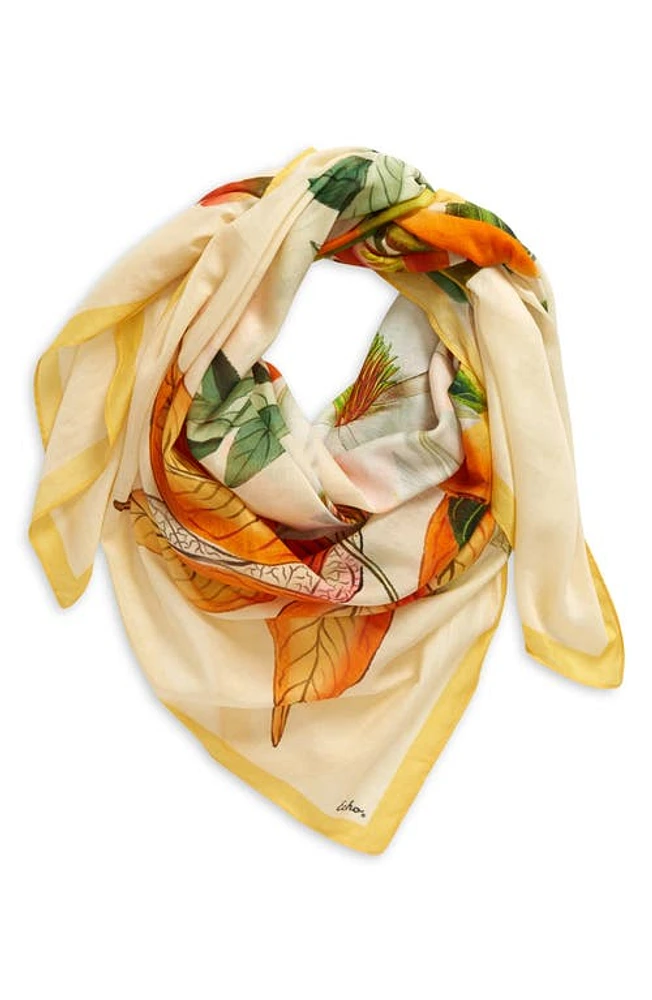 Echo Orangerie Cotton & Silk Square Scarf in Sunshine at Nordstrom