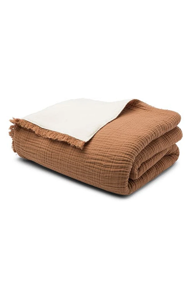 House No.23 Alaia High Pile Fleece Throw in Sedona at Nordstrom