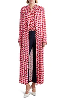 Dries Van Noten Retro Dot Print Duster Red at Nordstrom, Us