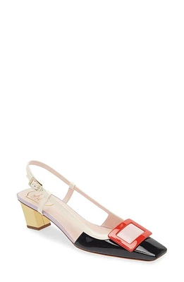 Roger Vivier Belle Buckle Slingback Pump Black at Nordstrom,