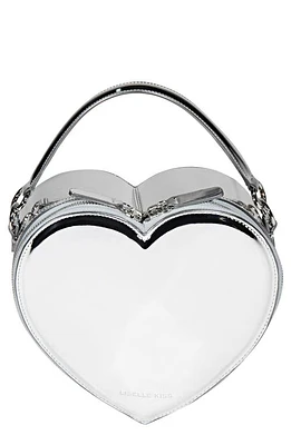 LISELLE KISS Harley Faux Leather Heart Crossbody Bag in Silver Mirror at Nordstrom