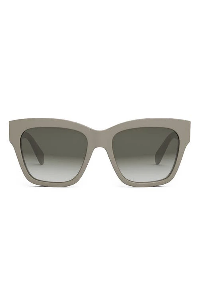 CELINE Triomphe 55mm Round Sunglasses in Beige/Gradient Brown at Nordstrom