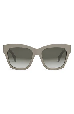 CELINE Triomphe 55mm Round Sunglasses in Beige/Gradient Brown at Nordstrom