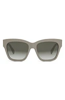 CELINE Triomphe 55mm Round Sunglasses in Beige/Gradient Brown at Nordstrom