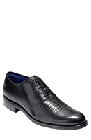 Cole Haan Washington Grand Laser Plain Toe Wholecut Shoe Black/Bristol Blue Leather at Nordstrom,