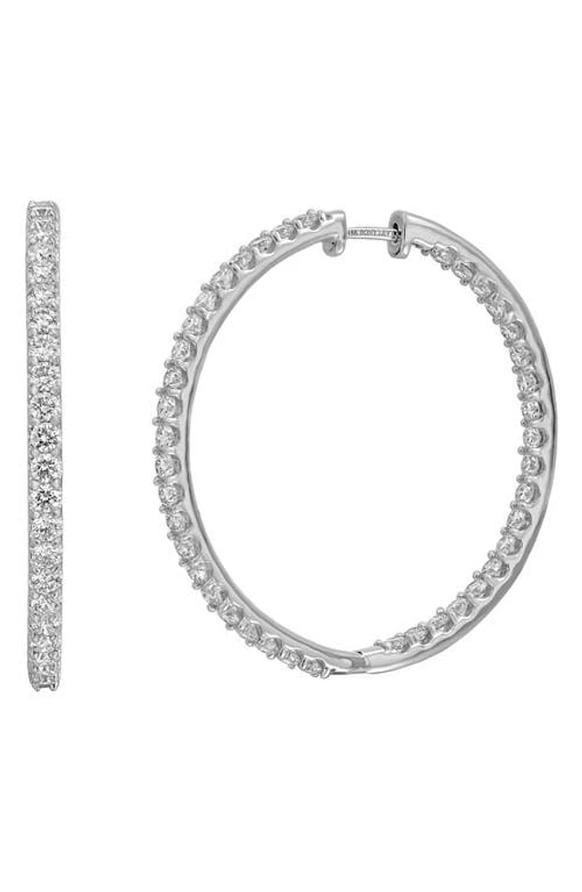 Bony Levy Audrey Diamond Inside Out Hoop Earrings in 18K White Gold at Nordstrom