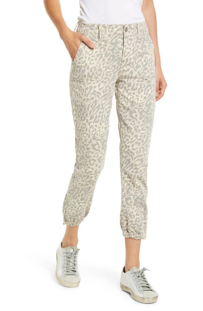 PAIGE Mayslie Animal Print Stretch Twill Joggers in Tortischta at Nordstrom, Size 26