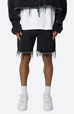 mnml Frayed Denim Shorts Washed Black at Nordstrom,