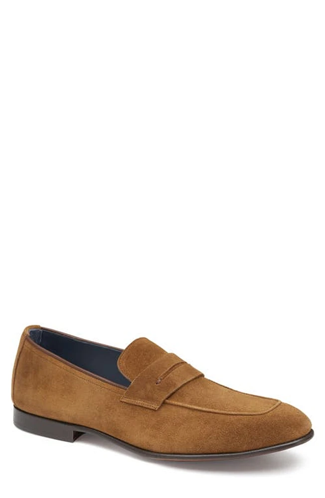 JOHNSTON & MURPHY COLLECTION Taylor Moc Toe Penny Loafer Snuff Italian Suede at Nordstrom,