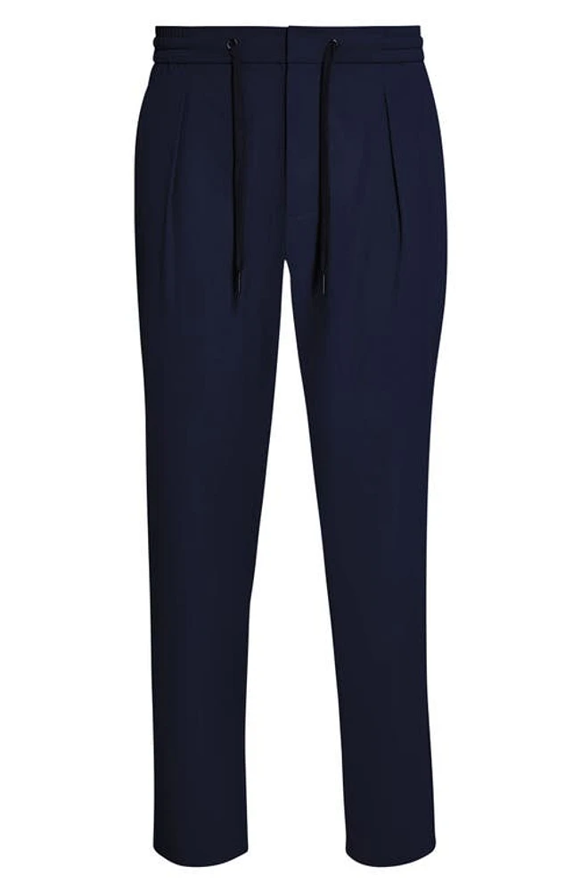 AlphaTauri Pocas Pleat Front Water Resistant Stretch Performance Pants in Navy at Nordstrom, Size Large