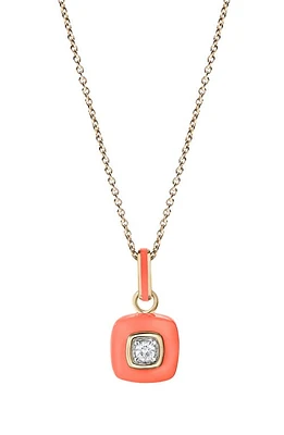 Cast The Brilliant Diamond Pendant Necklace in Hot Peach at Nordstrom, Size 18