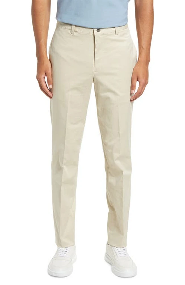 Berle Charleston Flat Front Stretch Cotton Khakis Stone at Nordstrom,