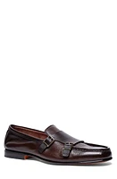 Santoni Hero Double Monk Strap Shoe Dark Brown at Nordstrom,