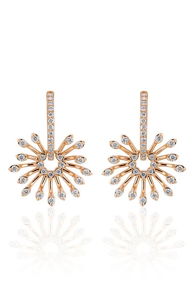 Hueb Luminus Diamond Drop Earrings in Pink Gold at Nordstrom