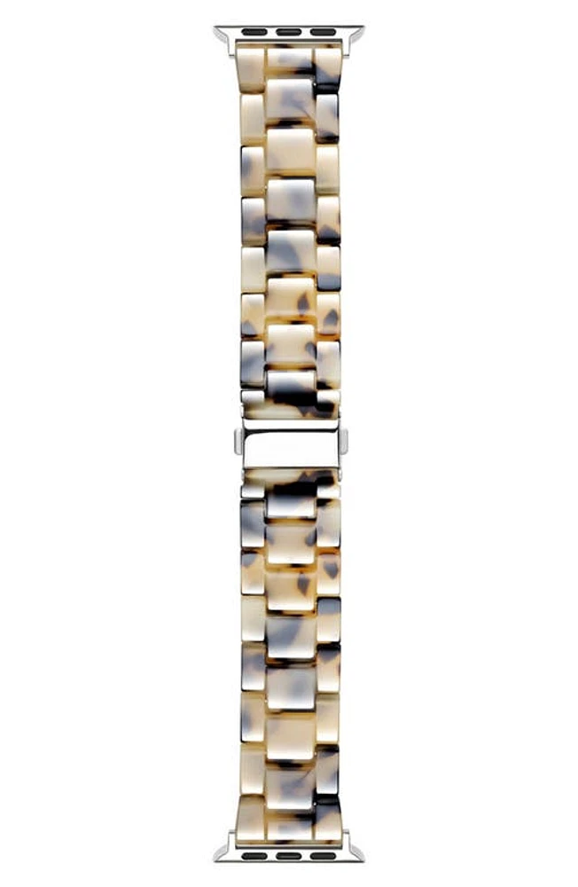 The Posh Tech Claire 20mm Apple Watch Bracelet Watchband in Light Natural Tortoise at Nordstrom, Size 38Mm