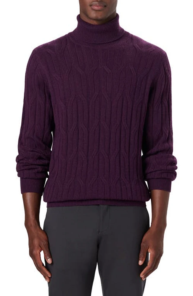 Bugatchi Cable Knit Turtleneck Sweater at Nordstrom,