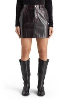 Scotch & Soda Faux Leather Miniskirt Wine at Nordstrom,