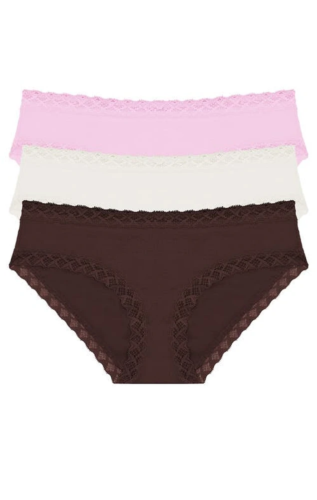 Natori Bliss Cotton Girl Brief 3-Pack in French Roast 3-Pack at Nordstrom