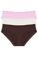 Natori Bliss Cotton Girl Brief 3-Pack in French Roast 3-Pack at Nordstrom