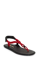 Miu Riviere Cord & Leather Sandal at Nordstrom,