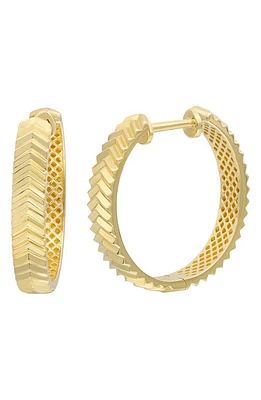 Bony Levy 14K Gold Chevron Hoop Earrings in 14K Yellow Gold at Nordstrom