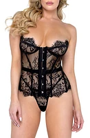 Roma Confidential Fantasy Lace Underwire Bustier & G-String Thong Set at Nordstrom