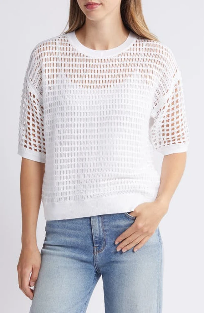 DKNY Open Stitch Sweater White at Nordstrom,