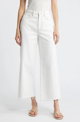 FRAME Le Jane Fray Hem Crop Wide Leg Jeans Au Natural Clean at Nordstrom,