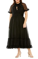 FABULOUSS BY MAC DUGGAL Sheer Puff Sleeve Cocktail Dress at Nordstrom,