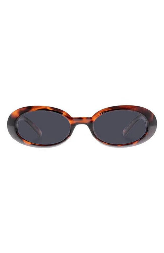 Le Specs Work It 53mm Polarized Oval Sunglasses in Dark Tort at Nordstrom