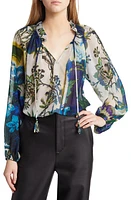 KOBI HALPERIN Zane Floral Print Chiffon Blouse Multi at Nordstrom,