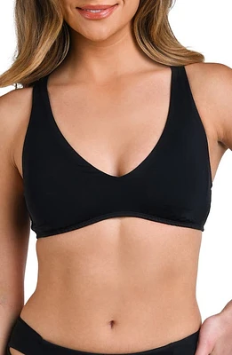 La Blanca Island Goddess V-Neck Bikini Top Black at Nordstrom,