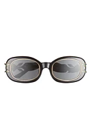 Casablanca Laurel Oval Sunglasses in Black /Gold /Laurel /Grey at Nordstrom