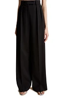 Khaite Teyana Stretch Crepe Wide Leg Pants in Black at Nordstrom, Size 2