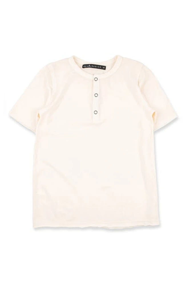 Miki Miette Kids' Pauli Short Sleeve Henley Cream at Nordstrom,