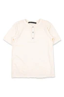 Miki Miette Kids' Pauli Short Sleeve Henley Cream at Nordstrom,