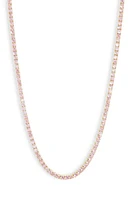 SHYMI Classic Cubic Zirconia Tennis Necklace in Gold/Pink at Nordstrom, Size 13