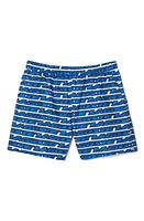 Lacoste Logo Print Cotton Swim Trunks at Nordstrom,