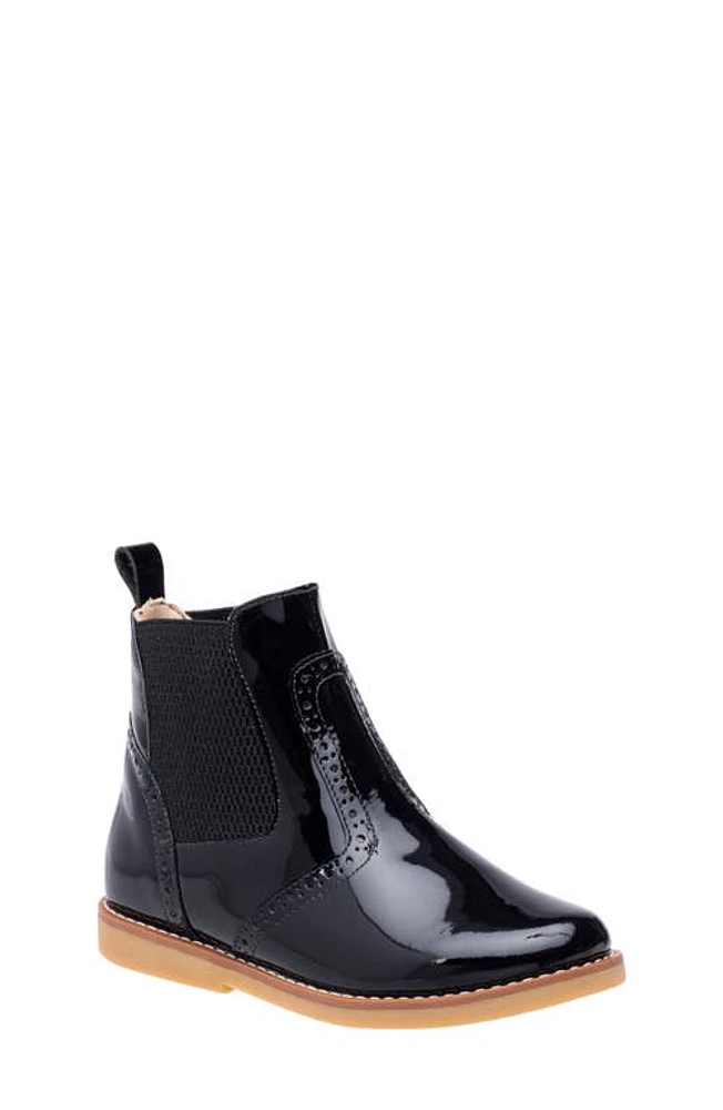 Elephantito Kids' Brogue Chelsea Boot Patent Black at Nordstrom, M