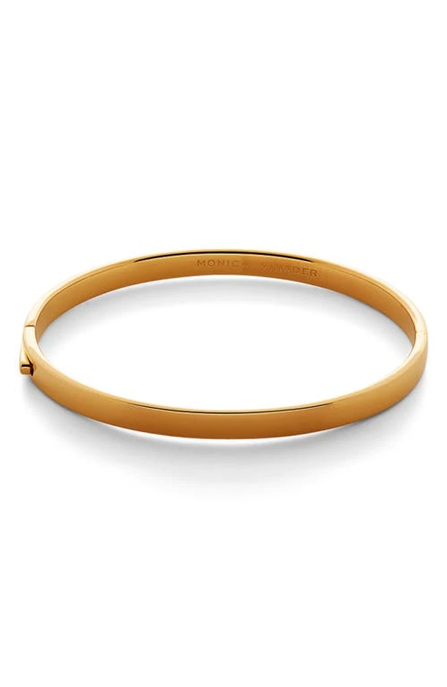 Monica Vinader Essential Hinged Bangle Bracelet in 18Ct Gold Vermeil On Silver at Nordstrom, Size Medium