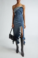 Acne Studios Delouise Detroit Denim Midi Dress in Mid Blue at Nordstrom, Size 2 Us