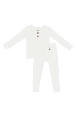 Kyte BABY Kids' Henley Long Sleeve Rib Pajamas Cloud at Nordstrom,