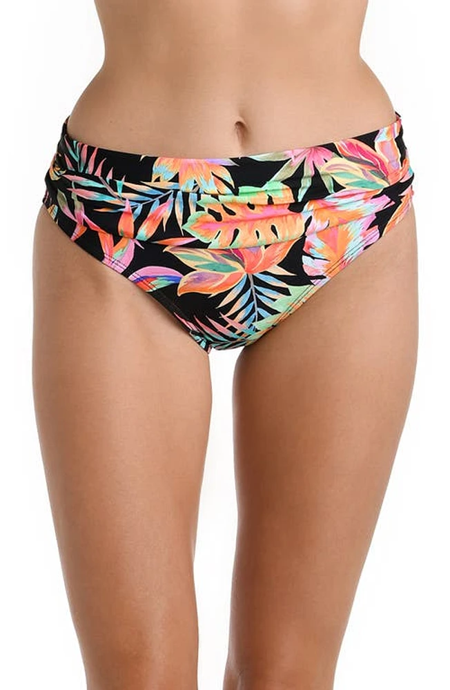 La Blanca Shirred Band Hipster Bikini Bottoms Black at Nordstrom,