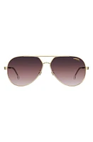 Carrera Eyewear 63mm Polarized Oversize Aviator Sunglasses in Gold Burgundy/Gradient Pink at Nordstrom