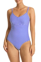 Sea Level Varsity Stripe One-Piece Swimsuit Cobalt at Nordstrom, Us